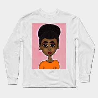 Cute art black anime style digital art Long Sleeve T-Shirt